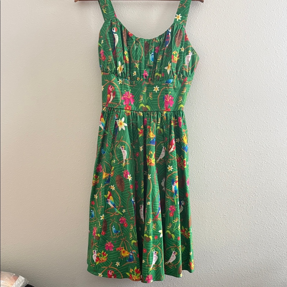 Disney Parks Tiki Room Tropical Print Pocket Dress!
